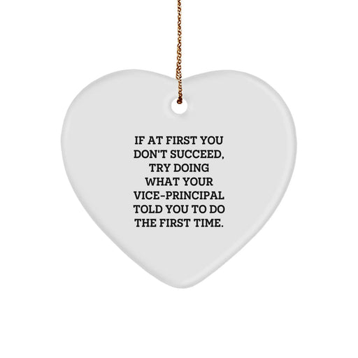Funny Vice-principal Gifts for Women, Heart Ornament Gifts from Men to Vice-principal on Christmas Unique Gifts - Image 1