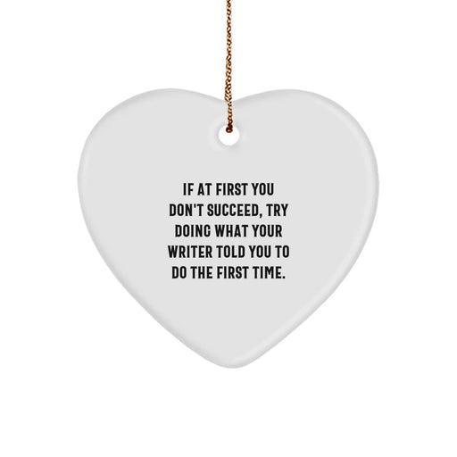 Funny Writer Heart Ornament Gifts from Friends to Writer Men Women Coworkers Family Christmas Unique Gifts - Image 1
