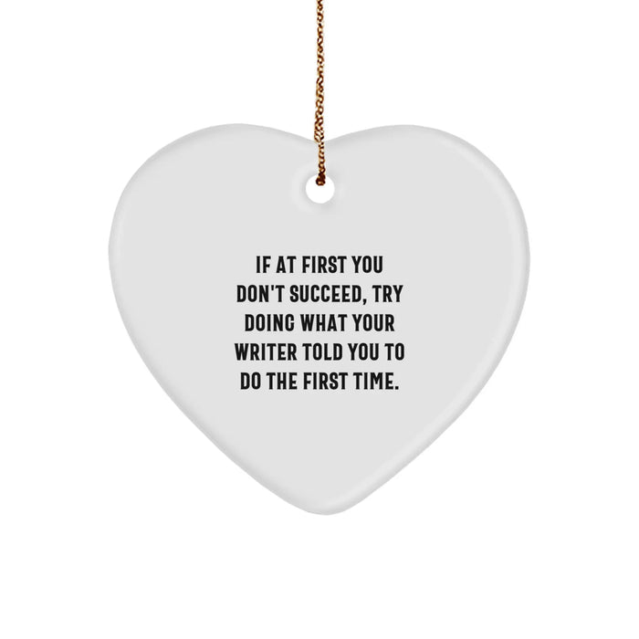 Funny Writer Heart Ornament Gifts from Friends to Writer Men Women Coworkers Family Christmas Unique Gifts - Image 1