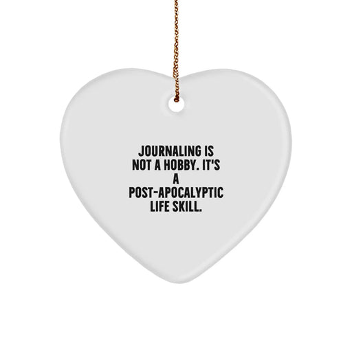 Funny Journaling Gifts for Journaling Enthusiasts - Christmas Unique Gifts from Friends and Family - Heart Ornament - Image 1