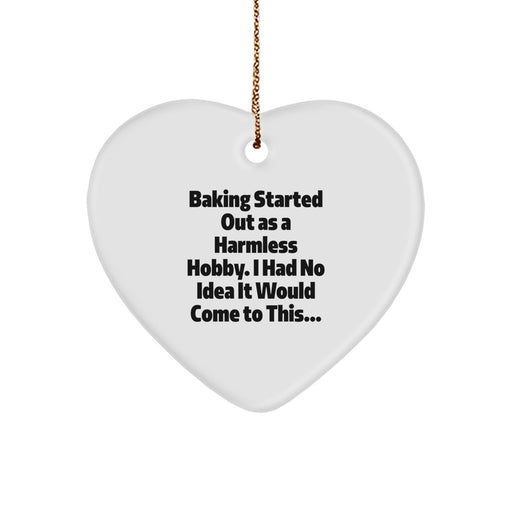 Funny Baking Gifts from Men to Women Baking Enthusiasts Heart Ornament Christmas Unique Gifts - Image 1