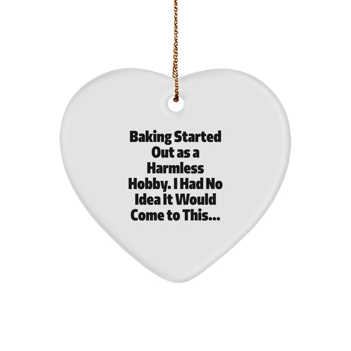 Funny Baking Gifts from Men to Women Baking Enthusiasts Heart Ornament Christmas Unique Gifts - Image 1