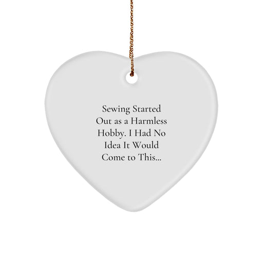 Funny Sewing Gifts from Family to Friends - Heart Ornament for Sewing Enthusiasts, Perfect for Christmas Unique Gifts - Image 1