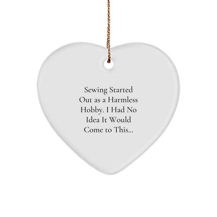 Funny Sewing Gifts from Family to Friends - Heart Ornament for Sewing Enthusiasts, Perfect for Christmas Unique Gifts - Image 1
