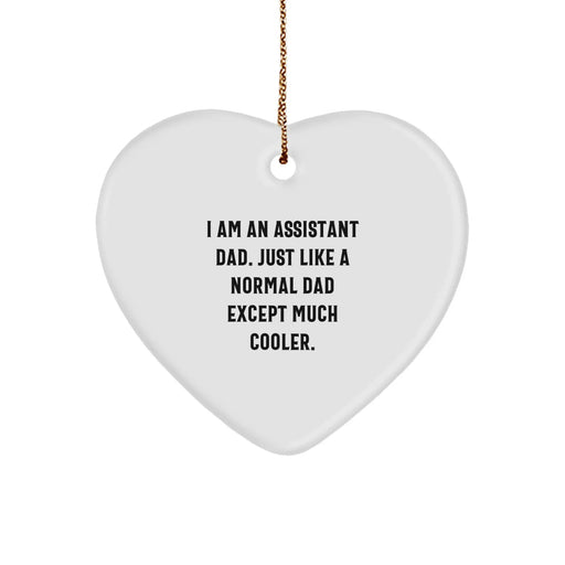 Funny Assistant Dad Heart Ornament, Assistant Gifts for Men, Christmas Unique Gifts from Friends, Heart Shaped Gift for Assistant - Image 1