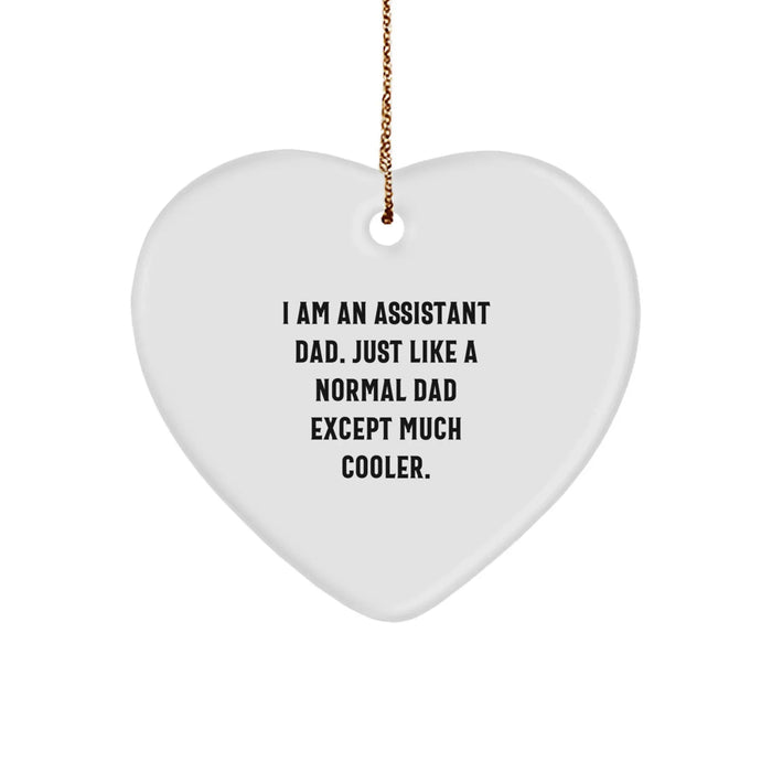 Funny Assistant Dad Heart Ornament, Assistant Gifts for Men, Christmas Unique Gifts from Friends, Heart Shaped Gift for Assistant - Image 1