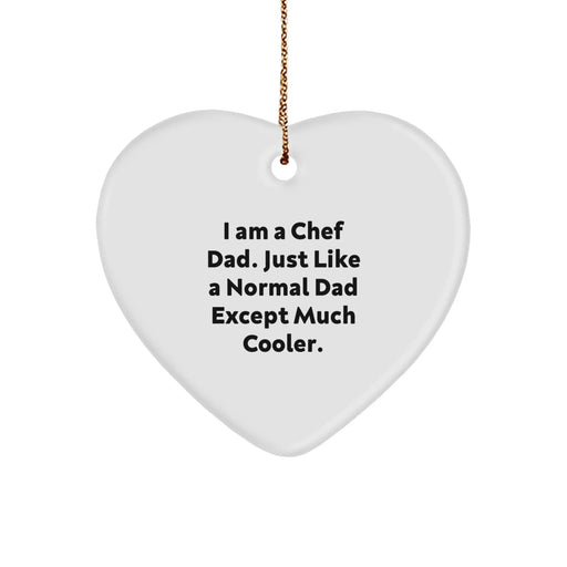 Funny Chef Dad Heart Ornament Gifts from Family, Perfect Christmas Unique Gifts for Chef Men - Image 1