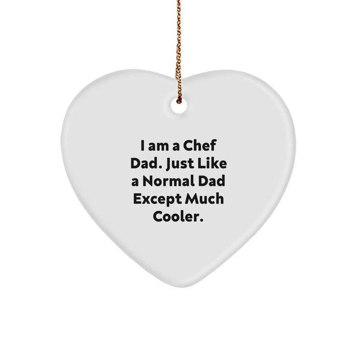 Funny Chef Dad Heart Ornament Gifts from Family, Perfect Christmas Unique Gifts for Chef Men - Image 1