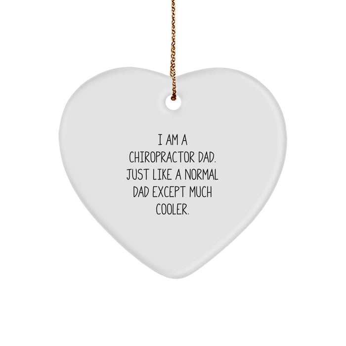 Chiropractor Gifts from Men to Chiropractor Dad Heart Ornament with Funny Quote, Christmas Unique Gifts, Heart Shaped Ornament for Chiropractor's Office - Image 1