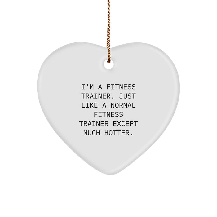 Fitness Trainer Gift Ideas Funny Heart Ornament for Christmas Unique Gifts from Friends to Men - Image 1