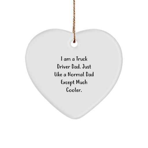 Funny Truck Driver Dad Gifts from Men to Truck Driver Friends, Heart Ornament, Funny Truck Driver Christmas Unique Gifts - Image 1