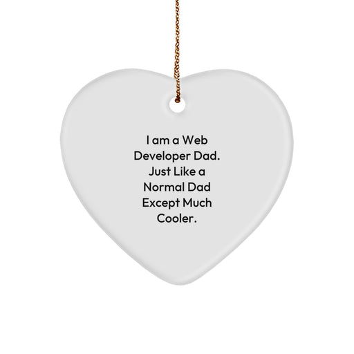 Funny Web Developer Gifts for Christmas - Heart Ornament Gifts from Dad to Web Developer Daughter or Son - Unique Web Developer Heart Shaped Ornament - Image 1