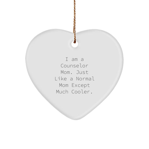 Counselor Mom Gifts from Friends - Funny Counselor Heart Ornament, Heart Shaped Christmas Unique Gifts for Counselor - Image 1