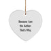 Author Heart Ornament Gifts from Men to Author Friends at Christmas - Image 1