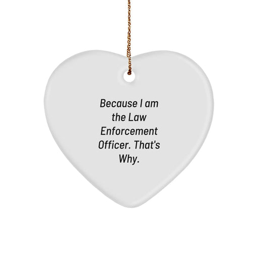 Funny Law Enforcement Officer Christmas Unique Gifts from Men for Law Enforcement Officer Heart Ornament Men - Image 1