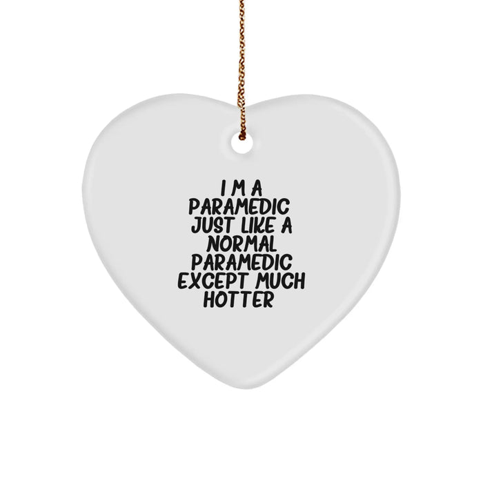 Funny Rescue Worker Gifts, Heart Ornament with 'I'm A Rescue Worker' Quote, Rescue Worker Christmas Unique Gifts from Men to Rescue Workers - Image 1