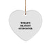 Funny Stepsister Gift Ideas for Christmas, Unique Heart Ornament from, 'World's Okayest Stepsister' Quote, Perfect for Men, Women, Friends, and Family - Image 1