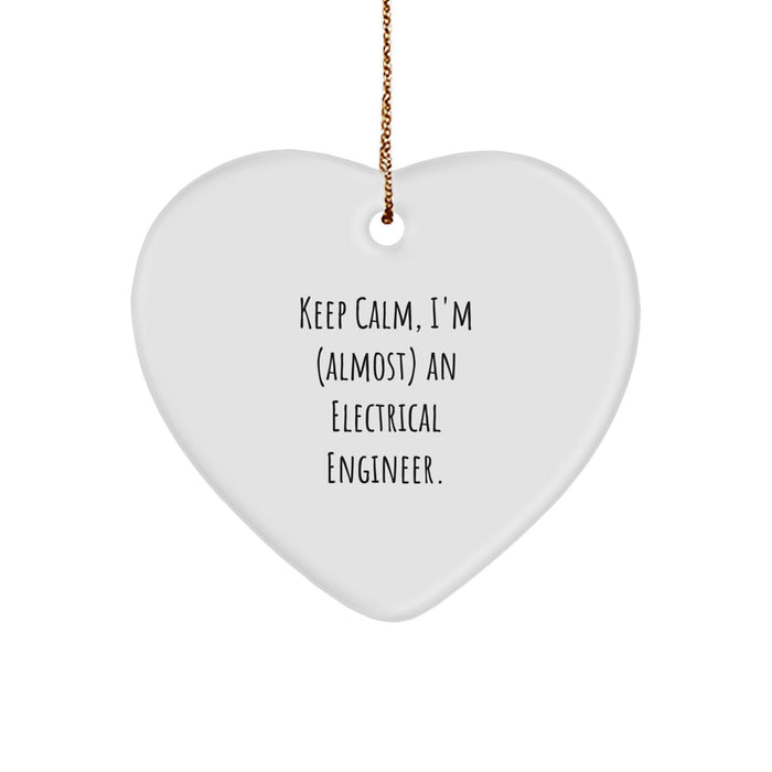 Funny Electrical Engineer Heart Ornament Gifts for Friends, Coworkers, Family, Christmas Unique Ornaments - Image 1