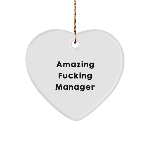 Funny Manager Quotes Heart Ornament, Gifts from Coworkers, Gifts for Manager, Inspirational Christmas Unique Gifts - Image 1