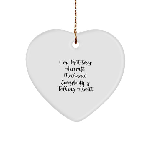 Funny Aircraft Mechanic Gifts from Men to Friends, Unique Heart Ornament for Aircraft Mechanic, Christmas Unique Gifts - Image 1