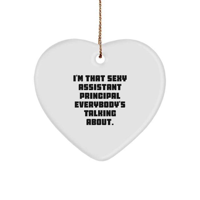 Funny Assistant Principal Heart Ornament Gifts from Men to Assistant Principals for Christmas Unique Presents - Image 1
