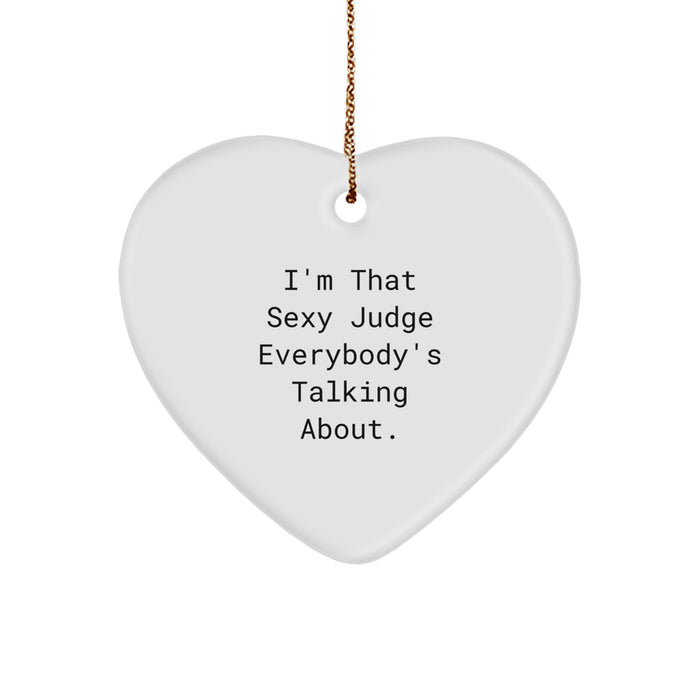 Sexy Judge Heart Ornament Funny Gift for Husband Judge Friends, Christmas Unique Gifts from Friends, Heart Shaped Judge Decoration - Image 1