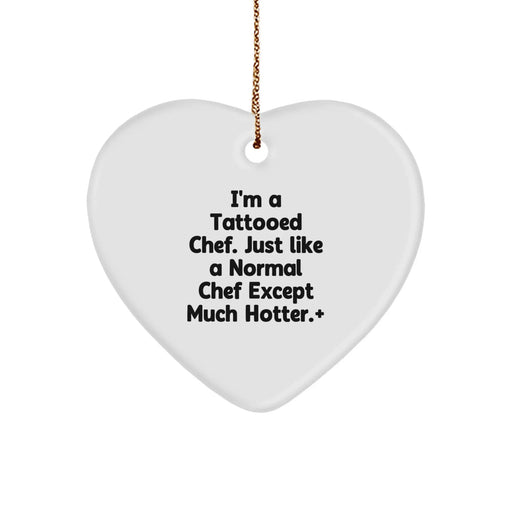 Funny Chef Heart Ornament Gifts from Friends for Chef Men, Unique Christmas Unique Gifts for Chef Friends - Image 1