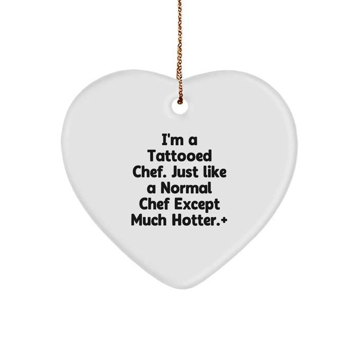 Funny Chef Heart Ornament Gifts from Friends for Chef Men, Unique Christmas Unique Gifts for Chef Friends - Image 1