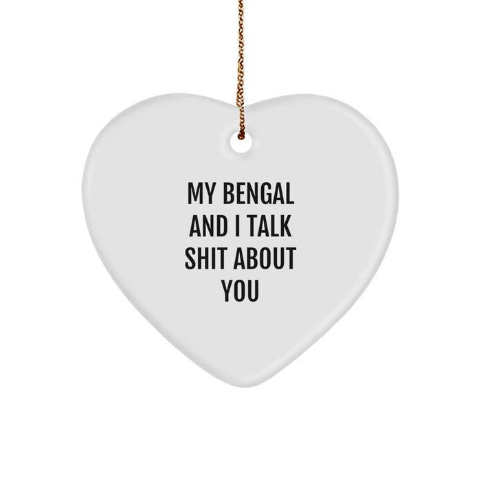 Bengal Cat Christmas Heart Ornament Funny Quote Gifts from Men to Women Friends Family - Image 1