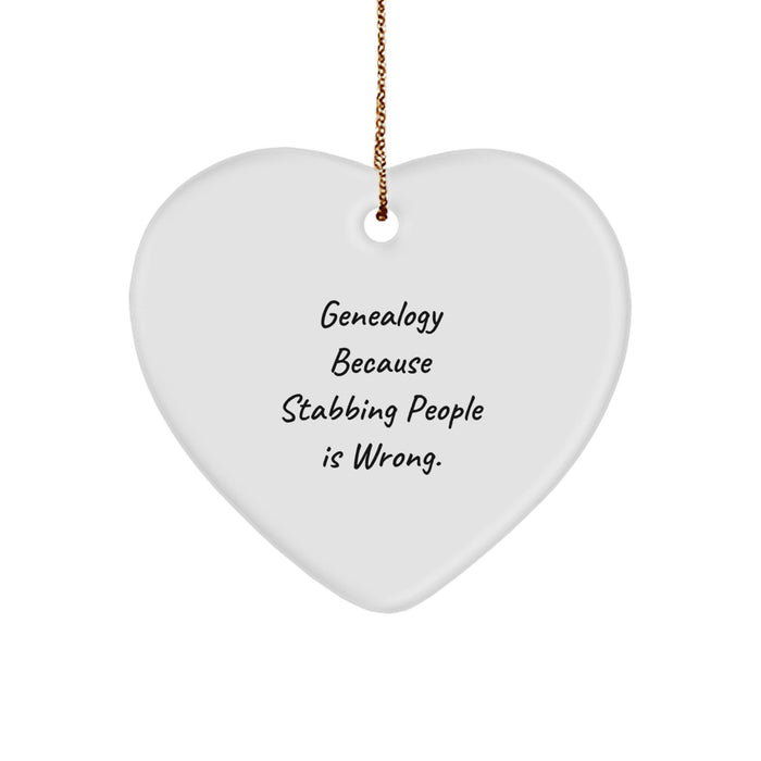 Funny Genealogy Heart Ornament Gifts from Family, Gifts for Genealogy Enthusiasts, Christmas Unique Ornaments - Image 1