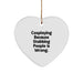 Funny Cosplaying Heart Ornament Gifts from Friends for Cosplayers, Christmas Unique Gifts, Funny Quote 'Cosplaying Because Stabbing People Is Wrong' Heart Decoration - Image 1