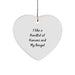 Bengal Cat Gifts from Men for Christmas Unique Heart Ornament, Funny Quote 'I Like A Handful Of Humans And My Bengal' - Image 1