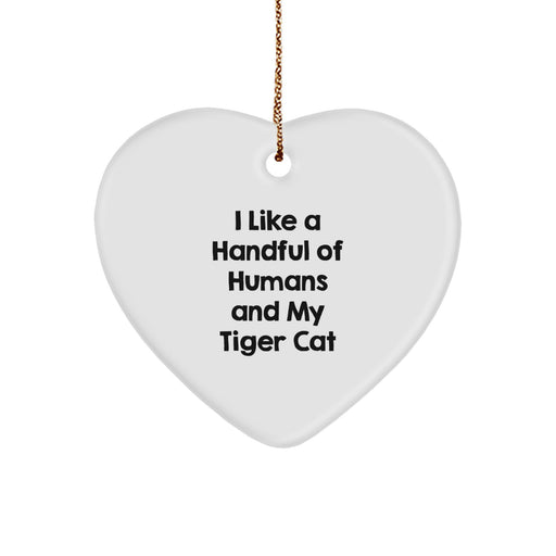 Funny Tiger Cat Heart Ornament Gifts from Men to Tiger Cat Lovers Christmas Unique Gifts - Image 1
