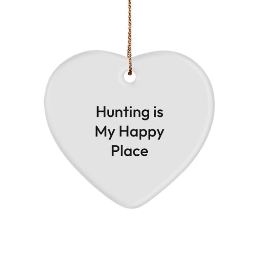 Funny Hunting Heart Ornament Gifts from Friends for Hunting Lovers - 'Hunting Is My Happy Place' Christmas - Image 1