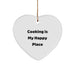 Cooking Is My Happy Place Heart Ornament Gifts from Family to Friends for Christmas - Image 1