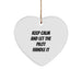 Funny Pilot Heart Ornament Gifts from Friends for Pilot, 'Keep Calm And Let The Pilot Handle It' Inspirational Christmas Unique Gifts - Image 1