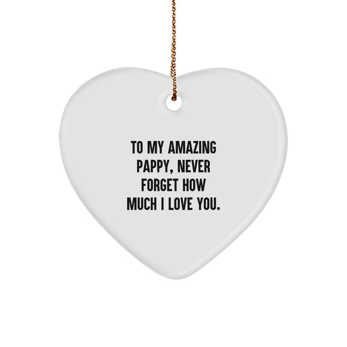 Funny Heart Ornament Gifts for Pappy, From Family to Family, Christmas Unique Presents - Image 1