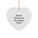 Board Games Gifts from Family - Heart Ornament, 'Board Games Are My Happy Place' Quote, Christmas Unique Gifts, Gifts for Board Games Enthusiasts - Image 1