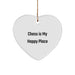 Chess Heart Ornament, 'Chess Is My Happy Place', Unique Christmas Unique Gifts for Chess Lovers, Gifts from Family, Friends, or Coworkers - Image 1