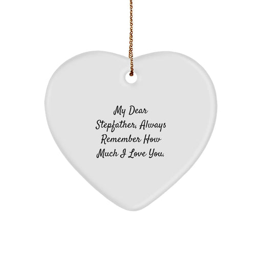 Funny Stepfather Gifts, Heart Ornament with Love Quote, Unique Christmas Unique Gifts from Men to Stepfather - Image 1