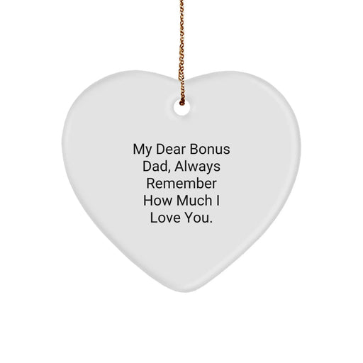 Funny Bonus Dad Gifts from Men to Heart Ornament for Christmas Unique Ideas - Image 1