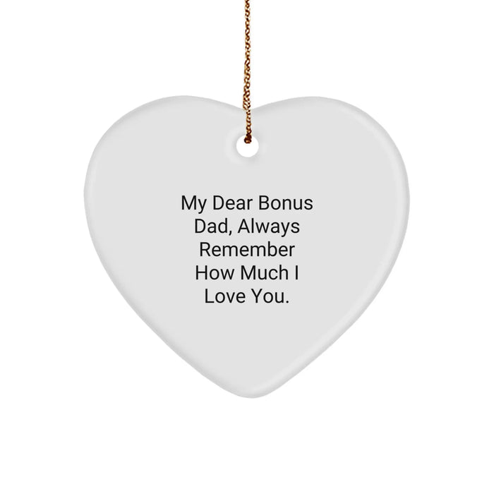 Funny Bonus Dad Gifts from Men to Heart Ornament for Christmas Unique Ideas - Image 1