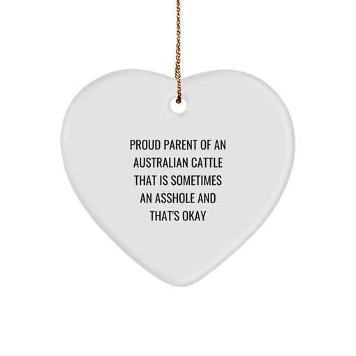 Funny Australian Cattle Dog Christmas Unique Gifts, Heart Ornament for Parents and Aussie Dog Lovers, Proud Aussie Cattle Dad, Unique Gifts from Men to Women, Friends and Family - Image 1