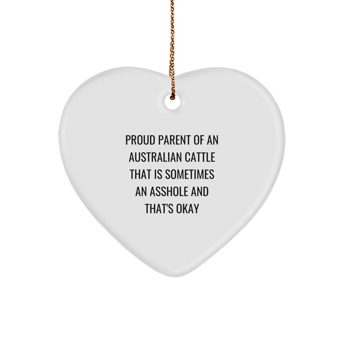 Funny Australian Cattle Dog Christmas Unique Gifts, Heart Ornament for Parents and Aussie Dog Lovers, Proud Aussie Cattle Dad, Unique Gifts from Men to Women, Friends and Family - Image 1