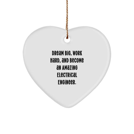 Electrical Engineer Gifts from Friends - Heart Ornament for Christmas with Inspirational Quote 'Dream Big Work Hard' for the Amazing Men and Women in Your Life - Image 1