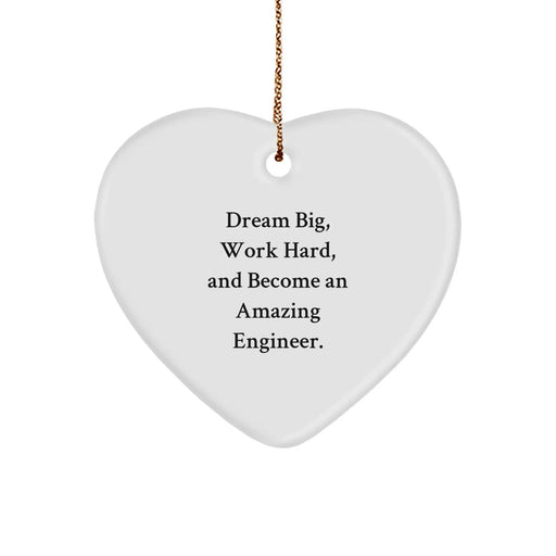 Funny Inspirational Engineer Gifts from Friends and Family - Christmas Unique Gifts for Engineer, Engineer Heart Ornament with Dream Big Quote - Image 1