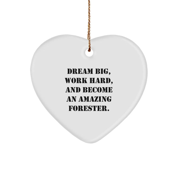 Inspirational Forester Gifts for Men from Family, Forester Heart Ornament with Funny Quote, Christmas Unique Gifts for Forester Friends - Image 1