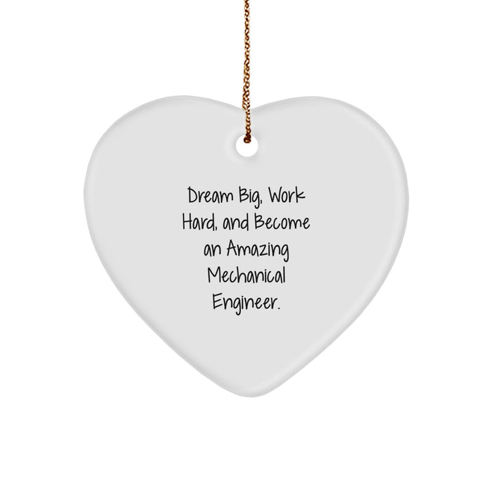 Funny Mechanical Engineer Gifts from Friends, Heart Ornament, Dream Big Quote, Christmas Unique Ideas for Men, Women, Family - Image 1