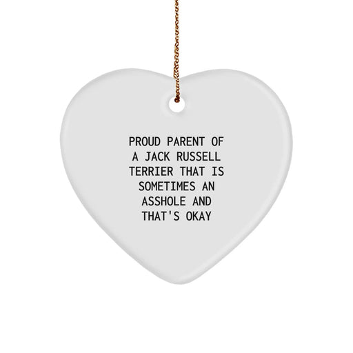 Funny Jack Russell Terrier Dog Gifts, Heart Ornament for Men, Women, Friends, Christmas Unique Gifts, Gifts from Proud Parents, Gifts for Jack Russell Terrier Dog Lovers - Image 1