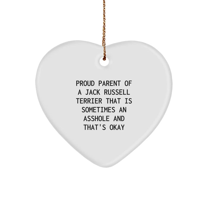 Funny Jack Russell Terrier Dog Gifts, Heart Ornament for Men, Women, Friends, Christmas Unique Gifts, Gifts from Proud Parents, Gifts for Jack Russell Terrier Dog Lovers - Image 1